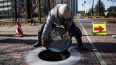 Manhole art , Japan